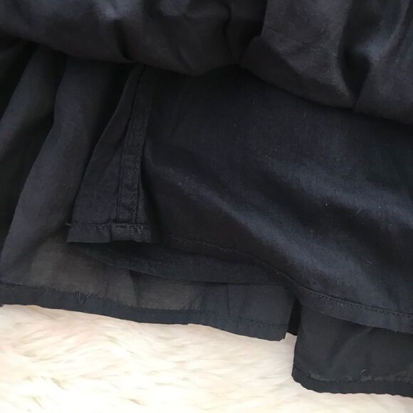 FREE PEOPLE Off The Shoulder Babydoll Tiered Mini Dress Embroidered Black XS New - Picture 11 of 13